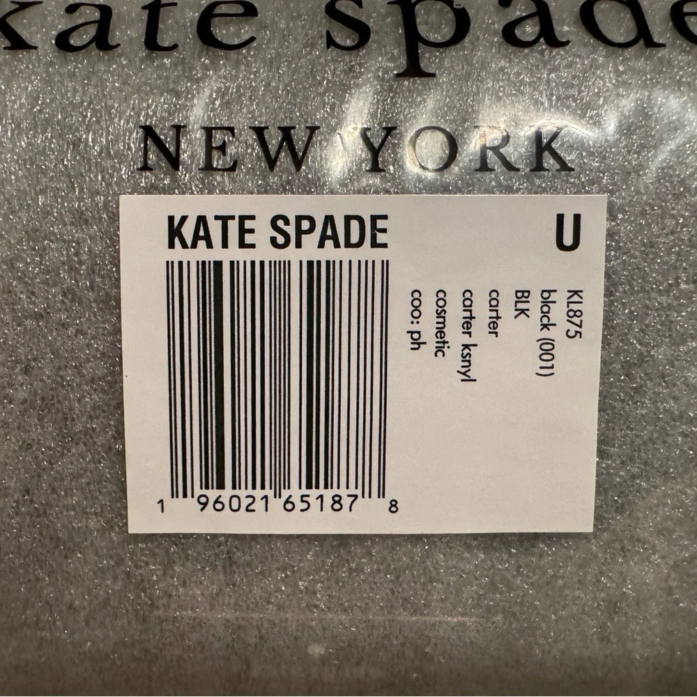 Kate Spade Carter Nylon Cosmetic Pouch Black NWT